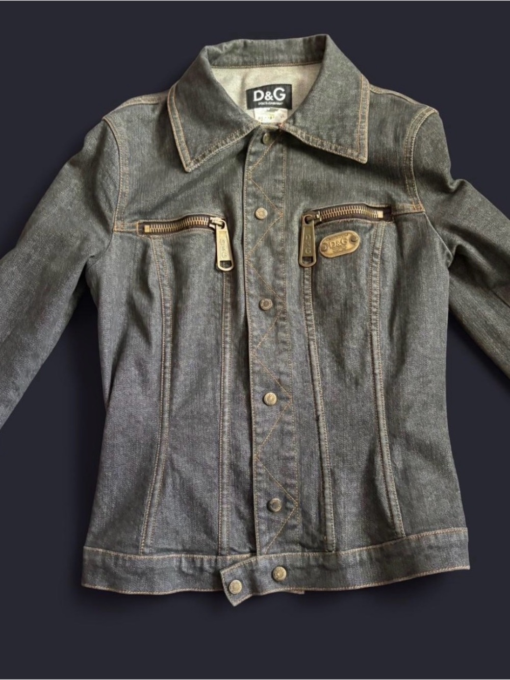 D&G Women's Denim Jacket with Gold Hardware